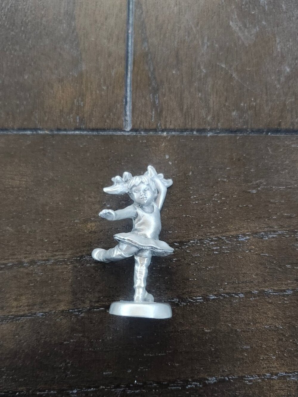 Vintage 1980s Hudson Pewter Dancing Ballerina Little Girl 2" Tall Mini EUC